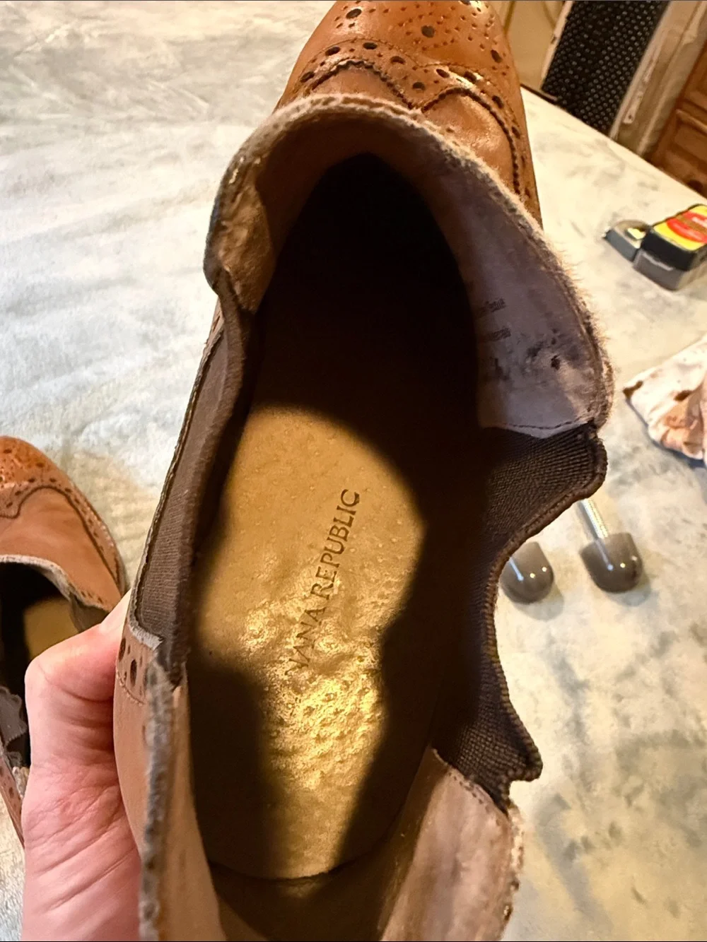 Banana Republic Tan Leather Wingtip Jodhpur Boots, size 12